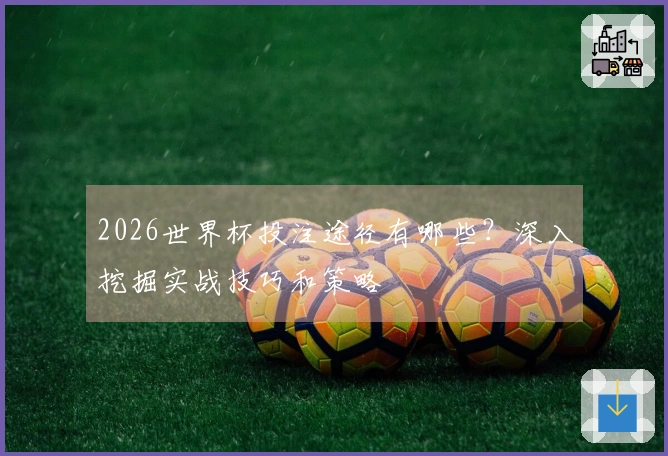 2026世界杯投注途径有哪些？深入挖掘实战技巧和策略